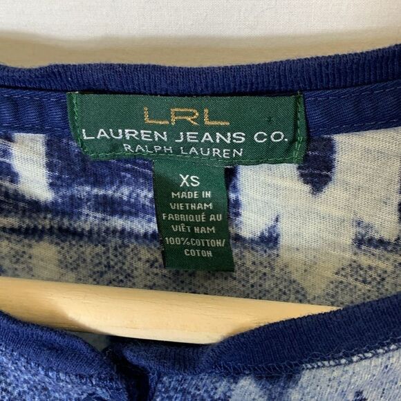 Lauren Ralph Lauren Jeans Co. Blue Aztec Print Henley Fit & Flare Dress Size XS - Picture 6 of 12